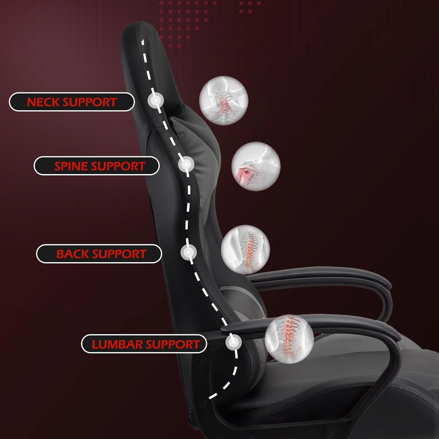Ergonomic Gaming Chair High Back Swivel Office Chair Grey