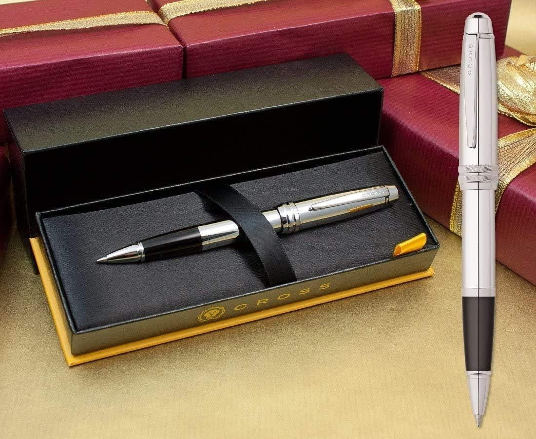 Luxury Chrome Rollerball Pen Medium Tip Polished Elegant Writing Gift