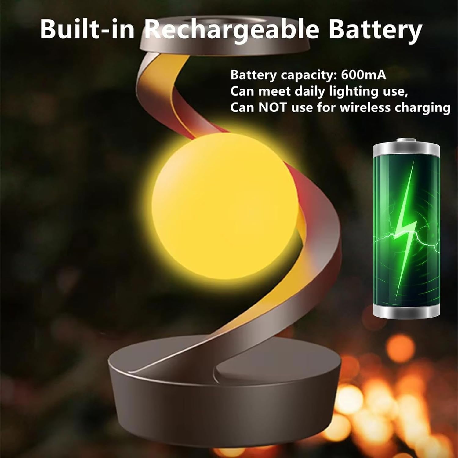 Levitating Moon Lamp RGB Floating Night Light Wireless Charger Sensor