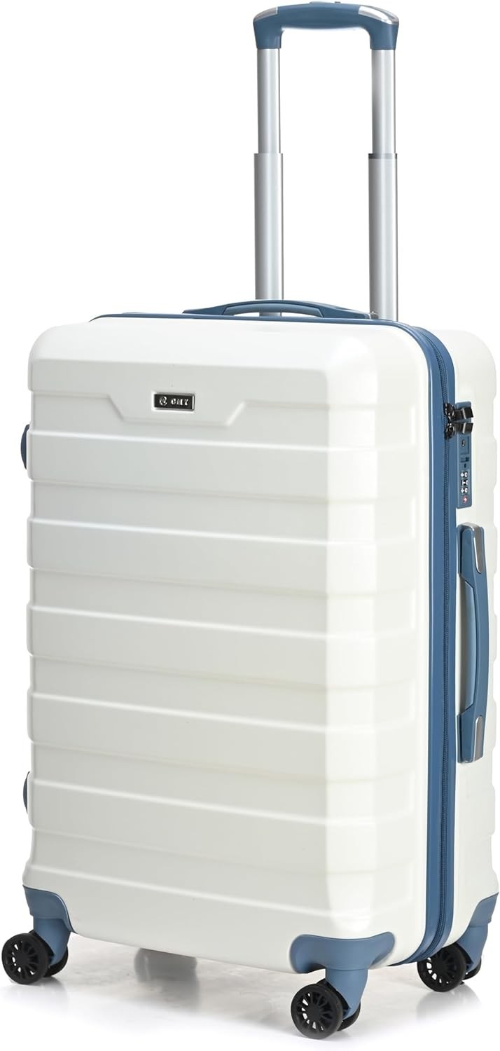 White Carry On Travel Case 20” Lightweight Hard Shell TSA Spinner Wheels
