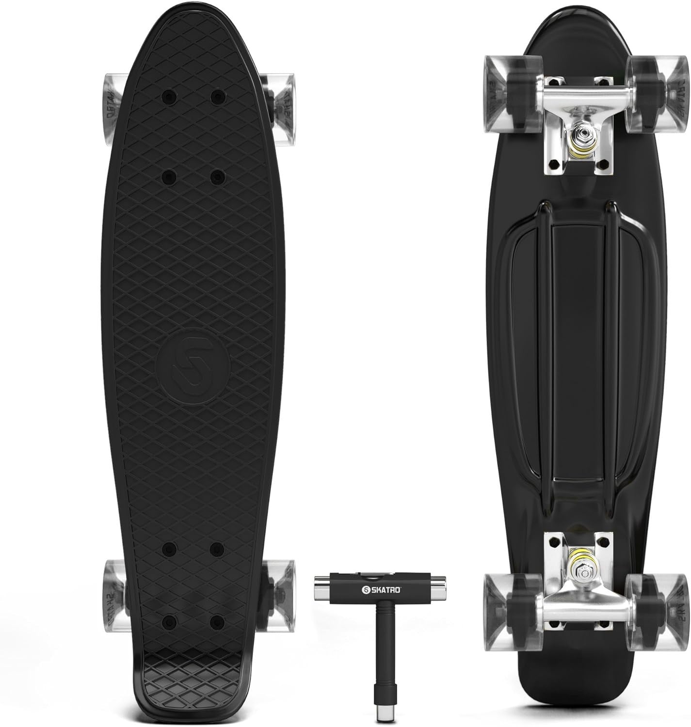 22" Mini Cruiser Skateboard Midnight Mist Aluminium ABEC-7 Complete