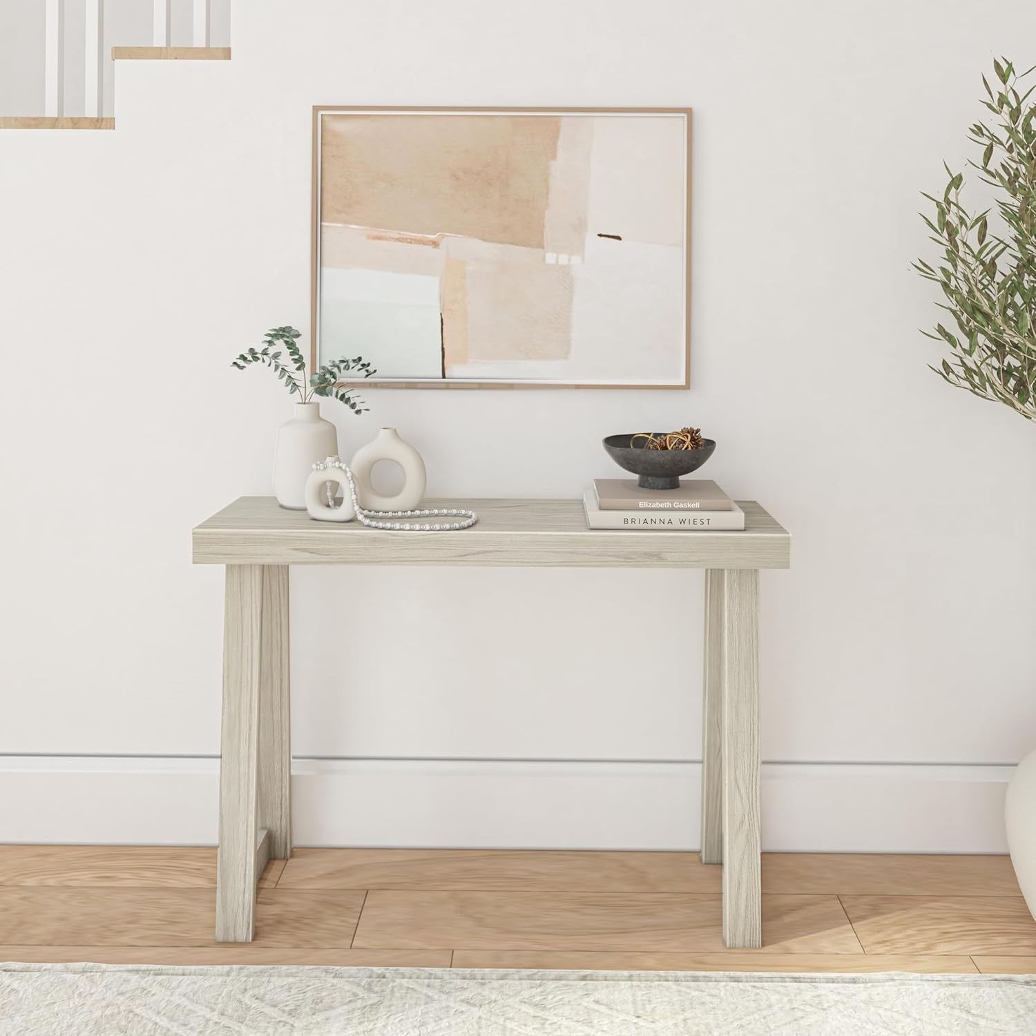 46 Inch Solid Wood Console Table – Narrow Entryway Sofa Accent