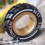 Black Magnetic Haptic Fidget Ring Stainless Steel ADHD Stress Toy