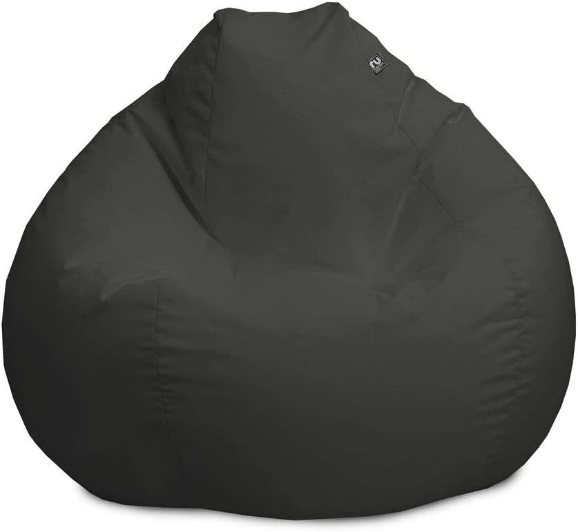 Outdoor Bean Bag Chair Adult XL – Waterproof Garden Seat, Black 110x80cm