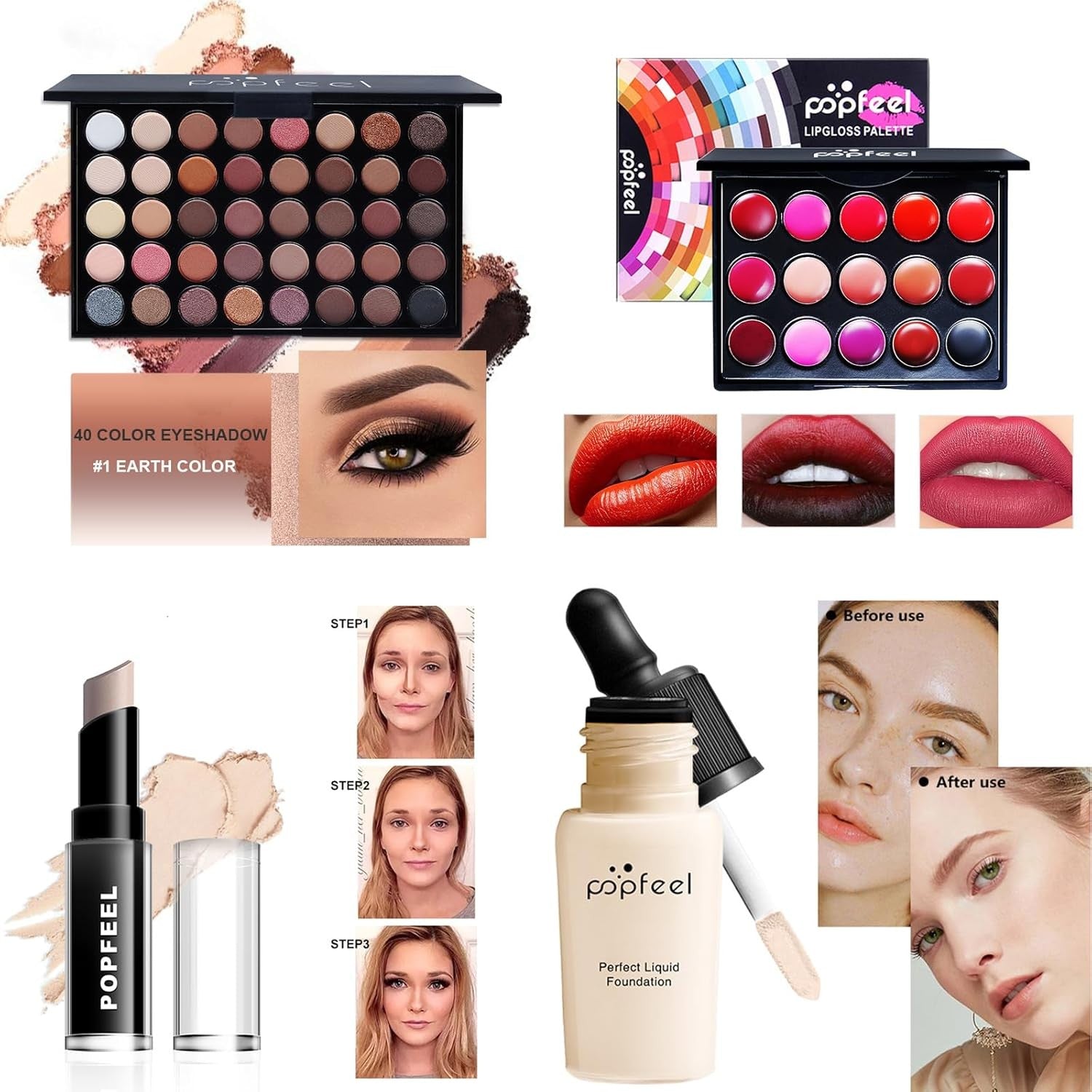 All In One Makeup Kit 24PCS Full Face Set Eyeshadow Lipstick