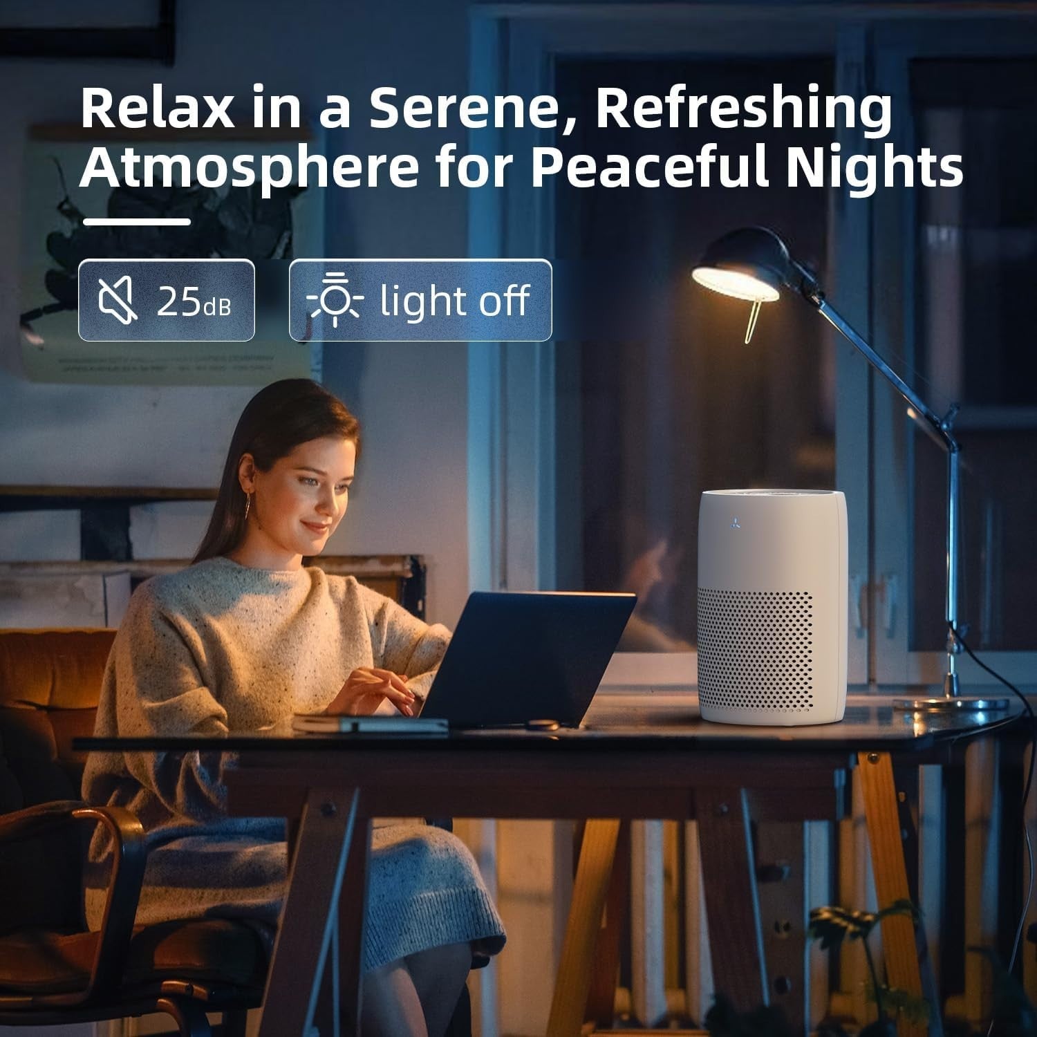 Quiet HEPA Air Purifier 60㎡ CADR 170 Smoke Odour Pet Dander Sleep