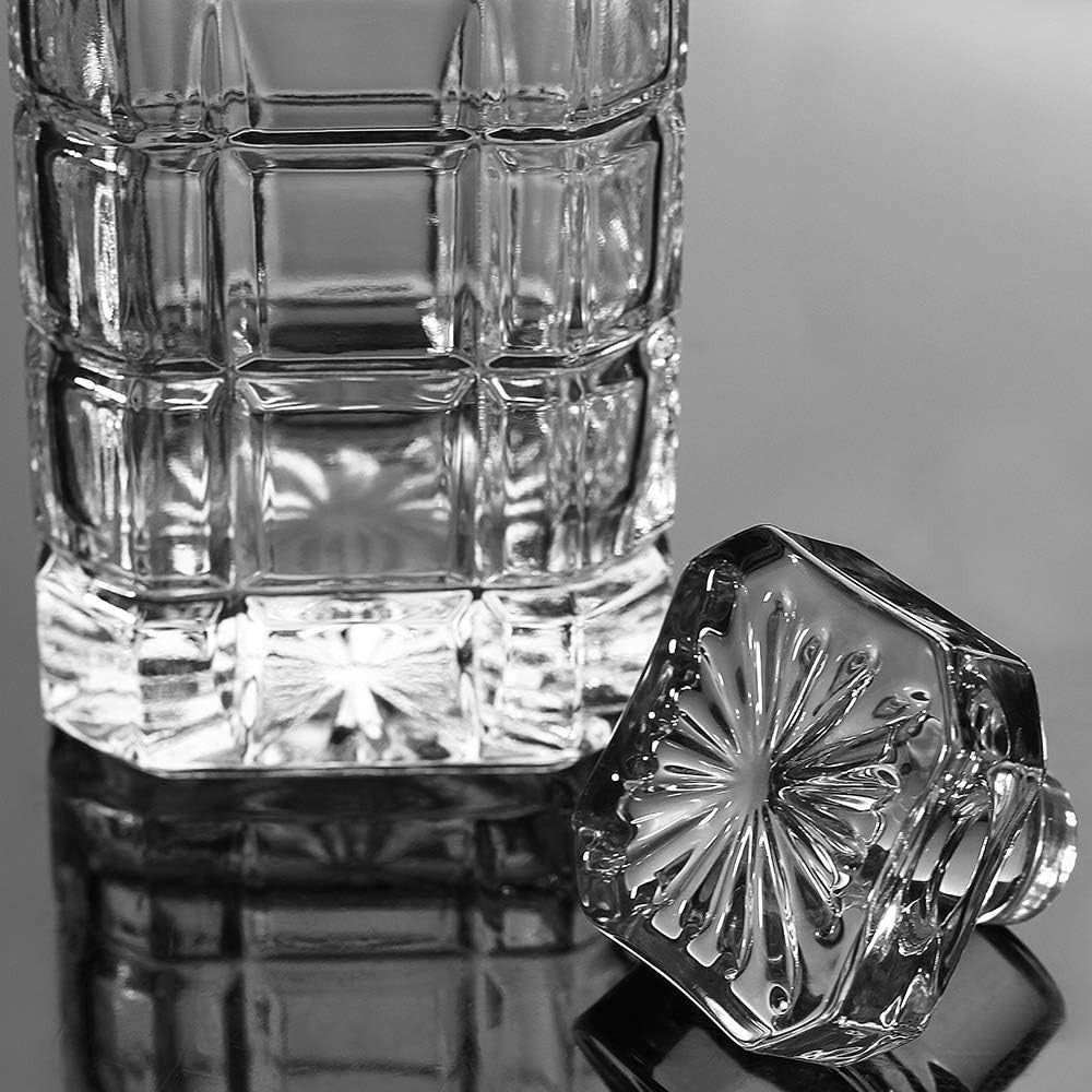 Square Whiskey Decanter 29oz Premium Glass Liquor Bottle with Stopper Gift