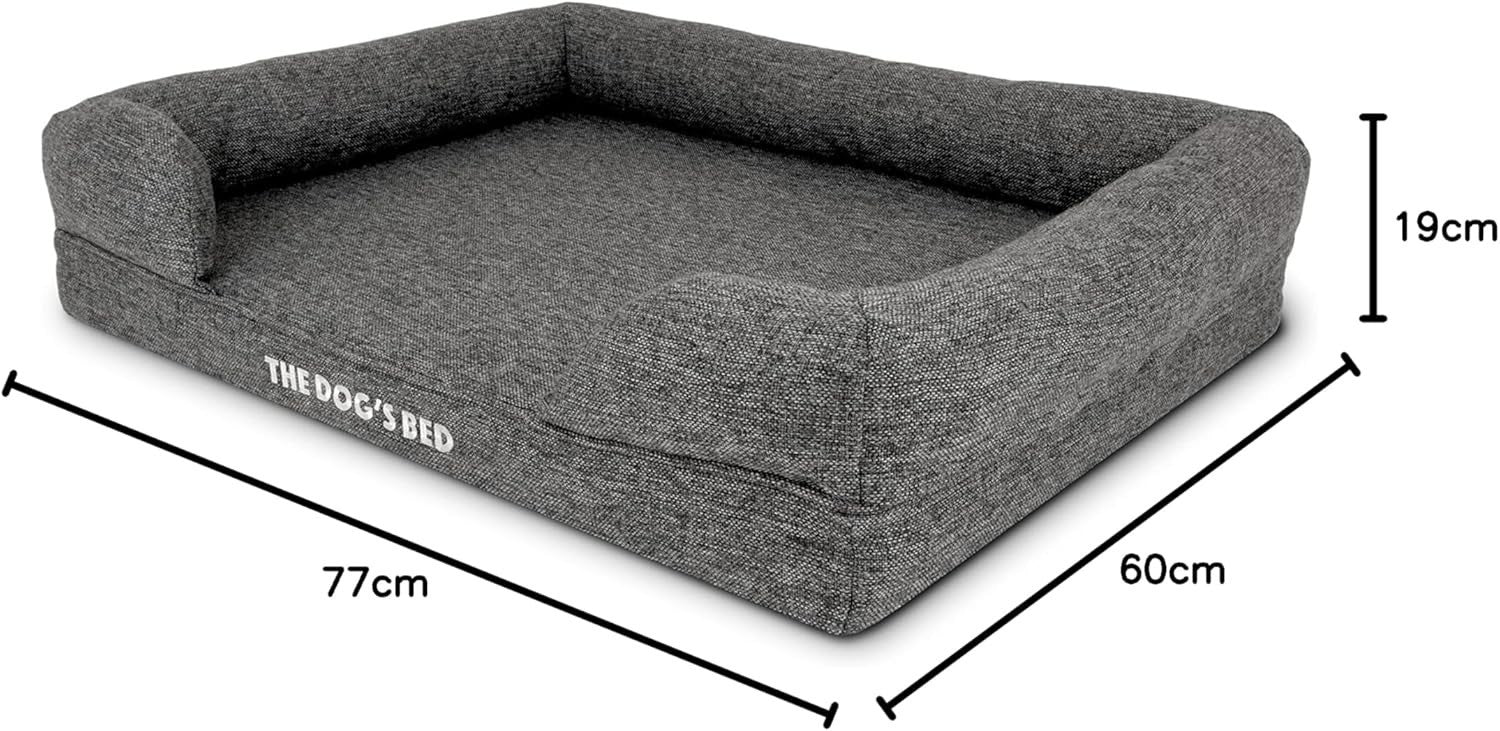 Medium Orthopedic Dog Bed Memory Foam Washable 77x60cm Grey