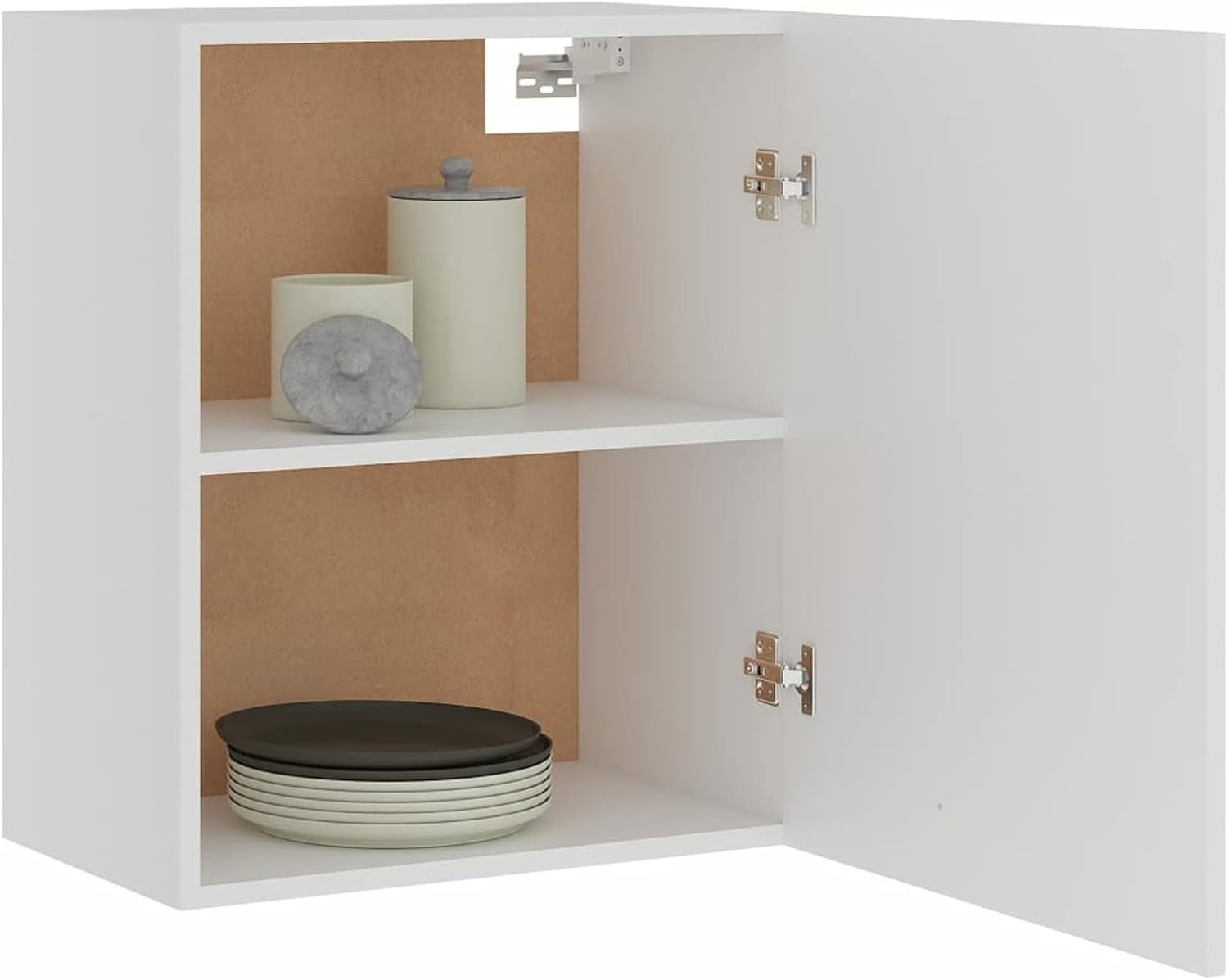Space-Saving Wall Cabinet with Lockable Door & Shelf, White Storage