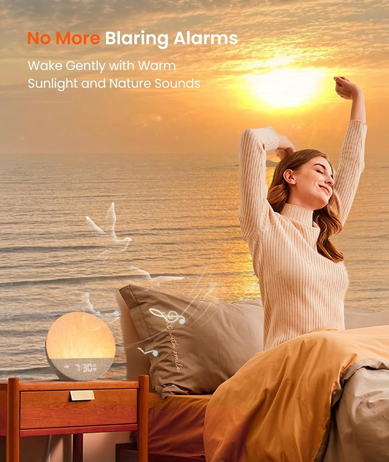 Sunrise Alarm Clock & White Noise Machine – 29 Sounds, Night Light