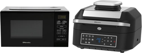 6.3L Health Grill Air Fryer + 20L Microwave Grill Set Temp Probe 60min