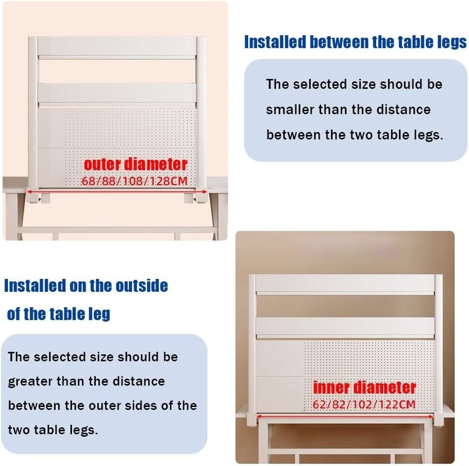 108x63cm Clamp-On Desktop Bookshelf 3-Tier Desk Hutch Pegboard Organizer Shelf