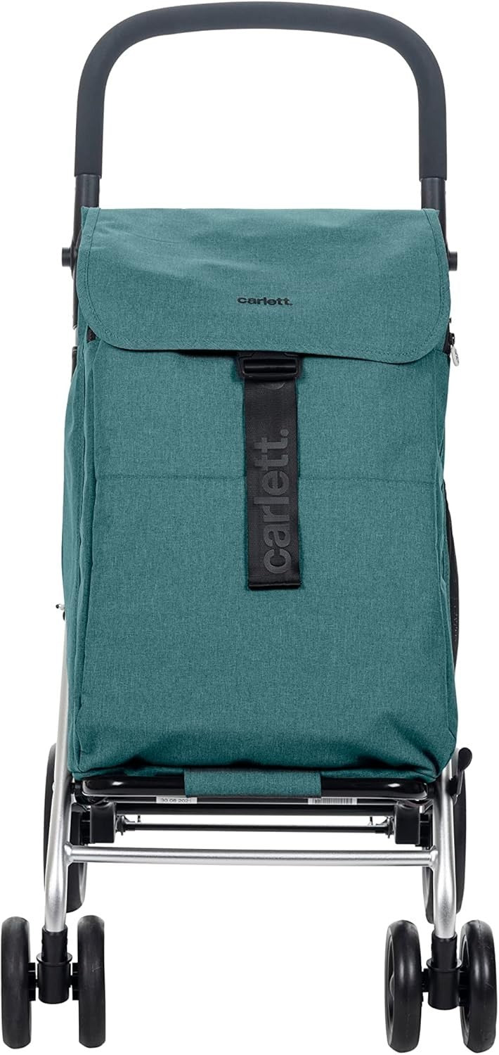 Foldable Grocery Cart 64L Thermal Trolley 4 Wheels Large Capacity Green