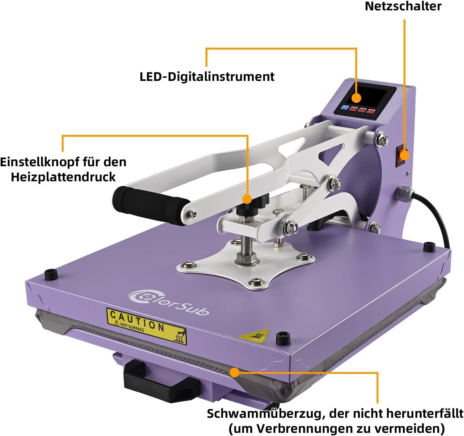 15x15 Heat Machine 1600W Digital Sublimation T-Shirt Press