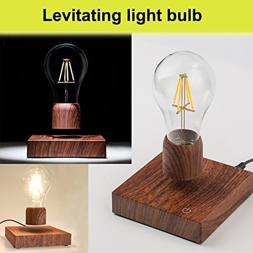 Polished Wooden Magnetic Levitating LED Bulb Desk Lamp Floating Light