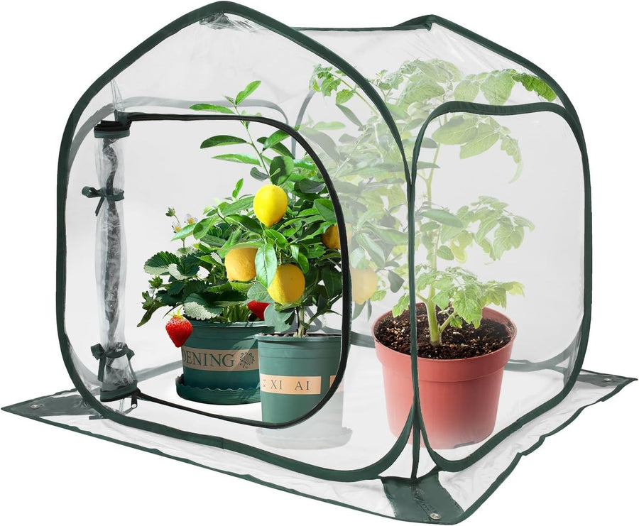 Mini Foldable PVC Greenhouse Tent 80x80x80cm Pop-Up Plant Cover Outdoor