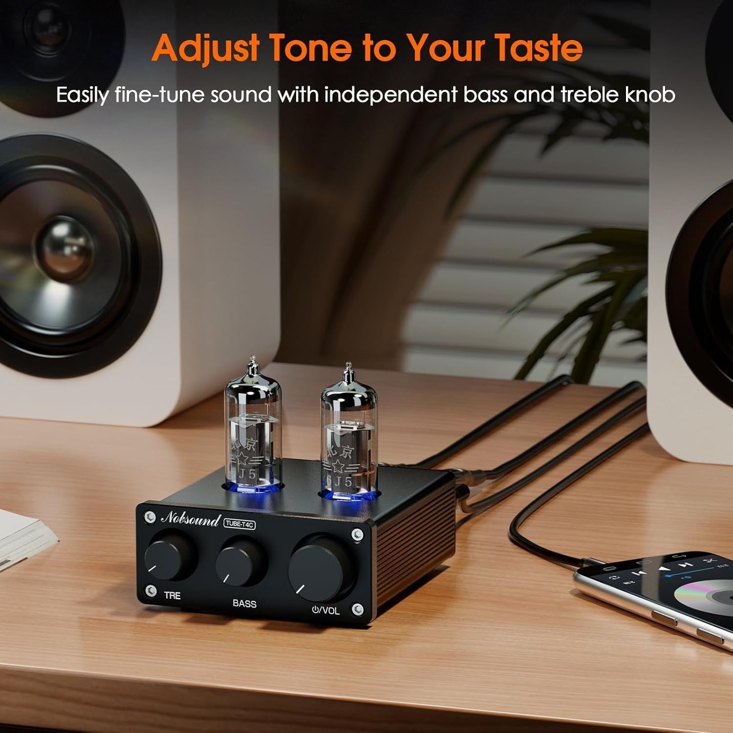 Mini Tube Preamp Class A Stereo Audio Amplifier Bass Treble Control