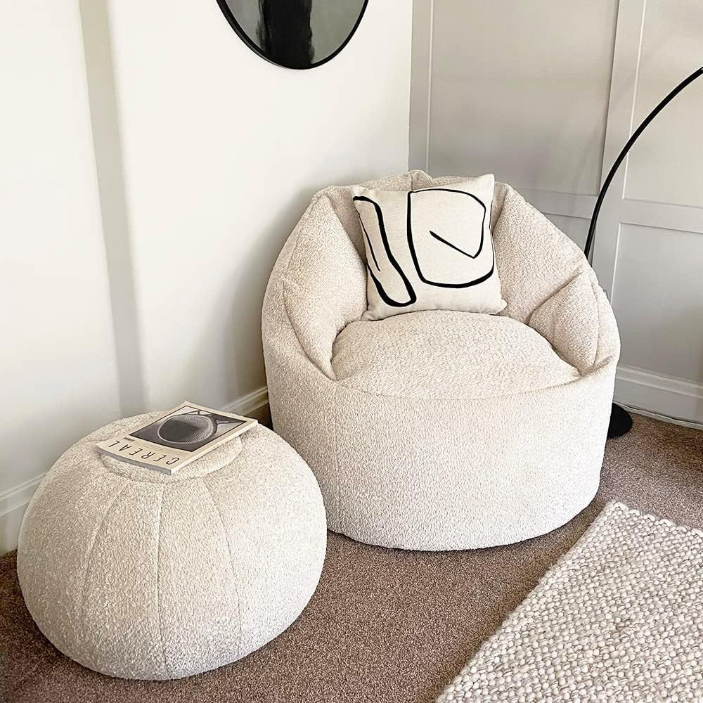 Luxury Bean Bag Chair Adult Lounger Soft Chunky Fabric Snug Cinema Seat