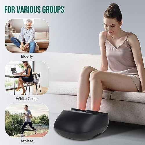 Shiatsu Foot Massager with Heat, Deep Kneading & Vibration for Pain Relief