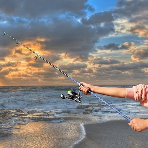 Carbon Fiber Surf Fishing Rod 9-12ft 3-Piece Saltwater Travel