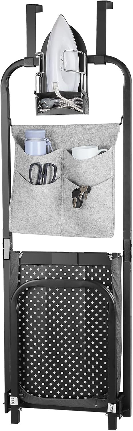 Door Ironing Board Space Saving Hanging Foldaway with Iron Holder
