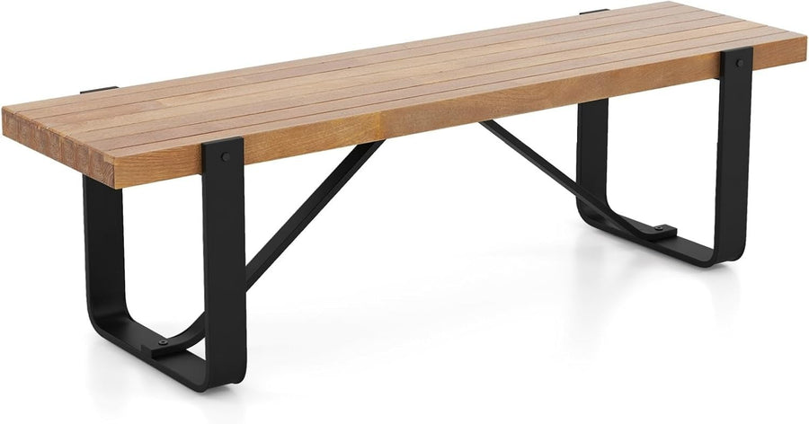 152cm Metal Dining & Hallway Bench – Rustic Wood Seat, 300KG Capacity
