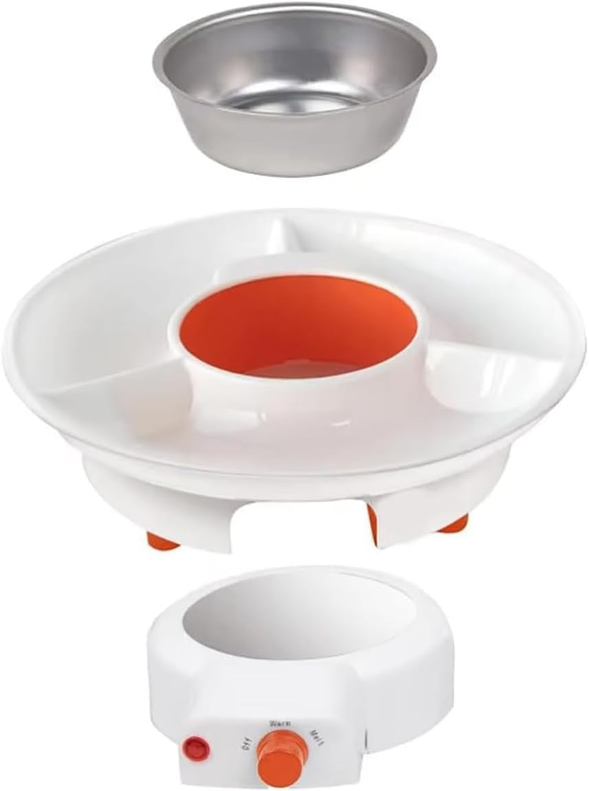 Electric Chocolate Fondue Pot Set Dessert Melter Forks White
