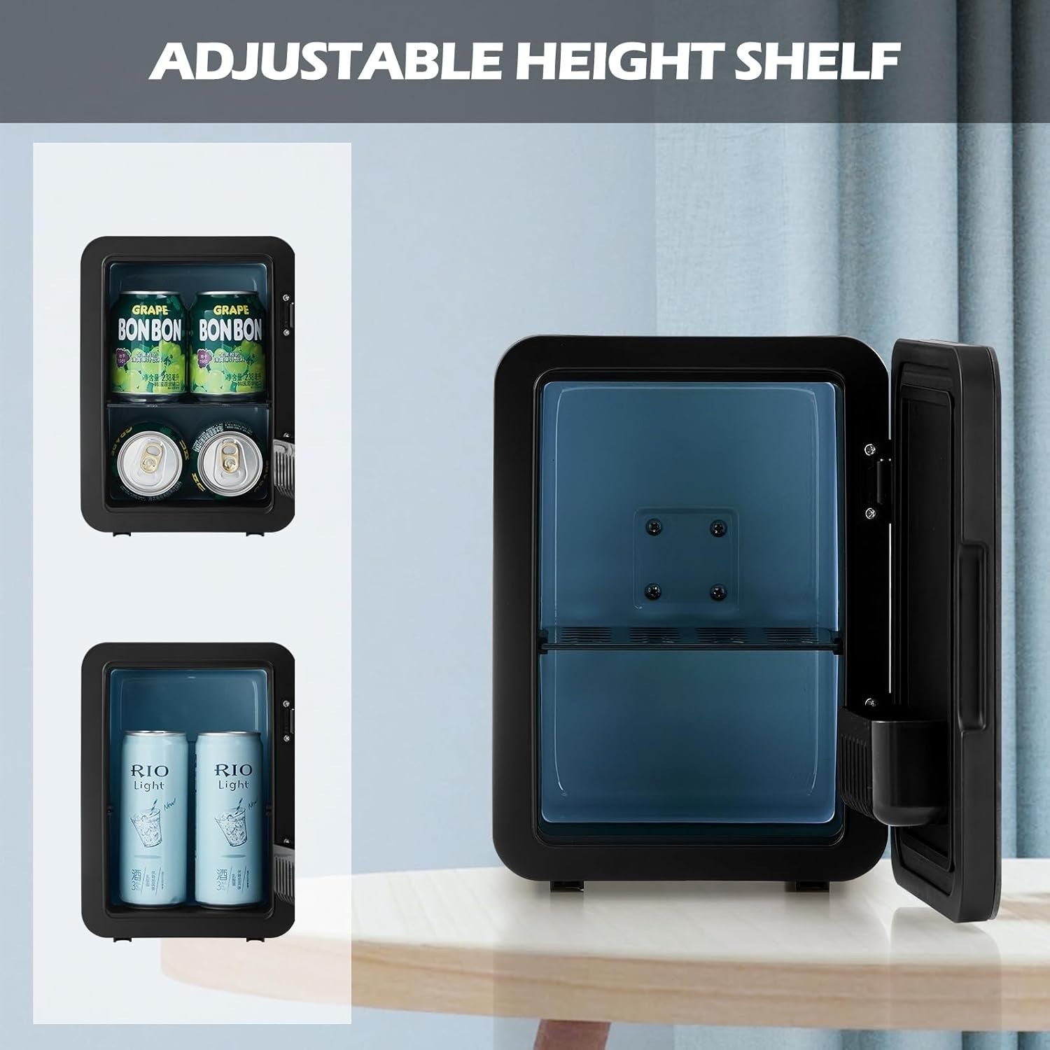 4L Mini Fridge Black AC/DC Cooler Warmer Frost-Free Portable