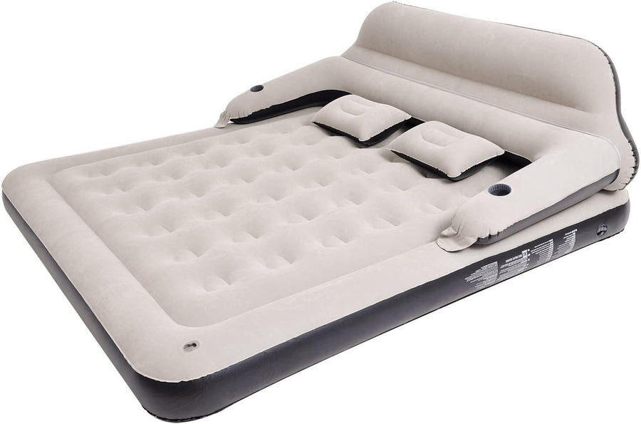 Queen Inflatable Air Mattress with Pillows & Adjustable Backrest Sofa Bed
