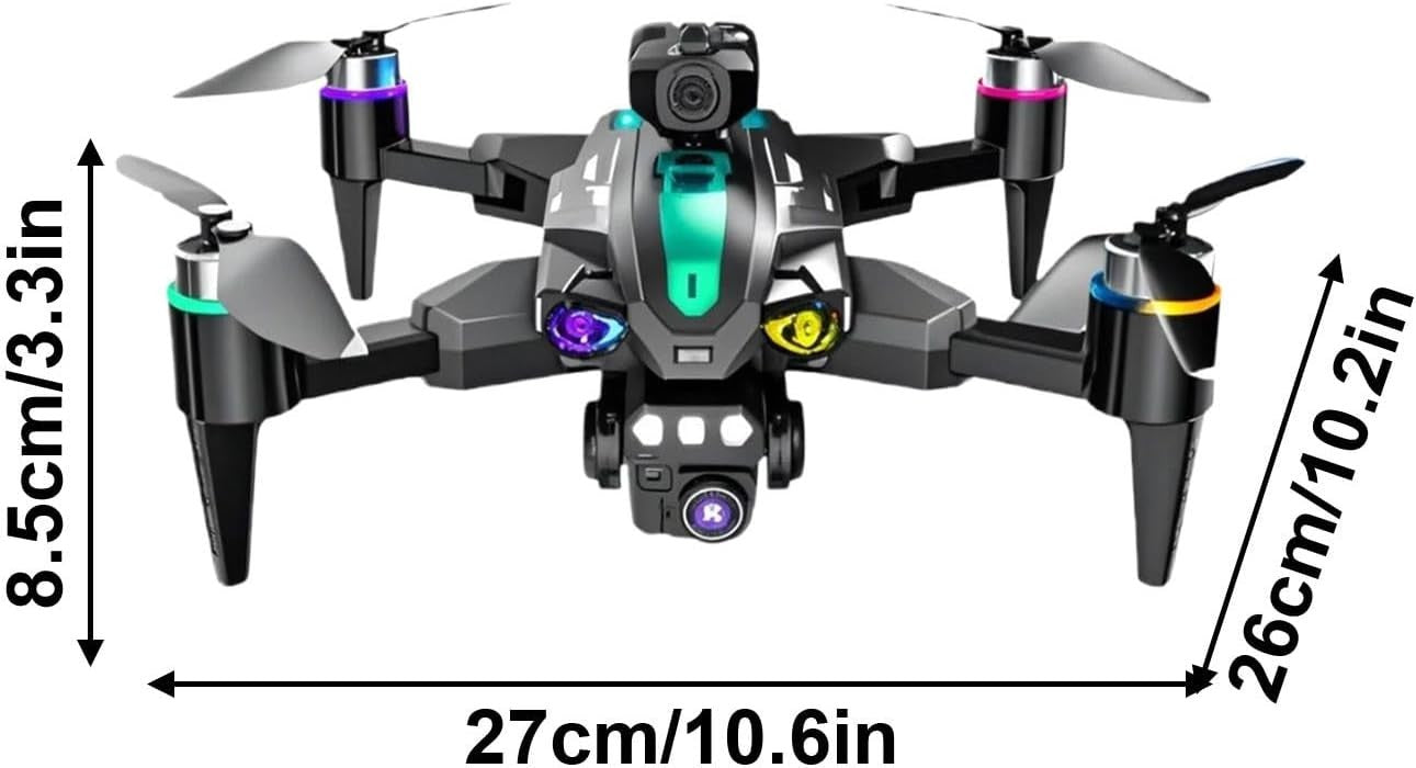 4K Foldable Drone Dual HD Cameras Obstacle Avoidance Brushless Motor Black