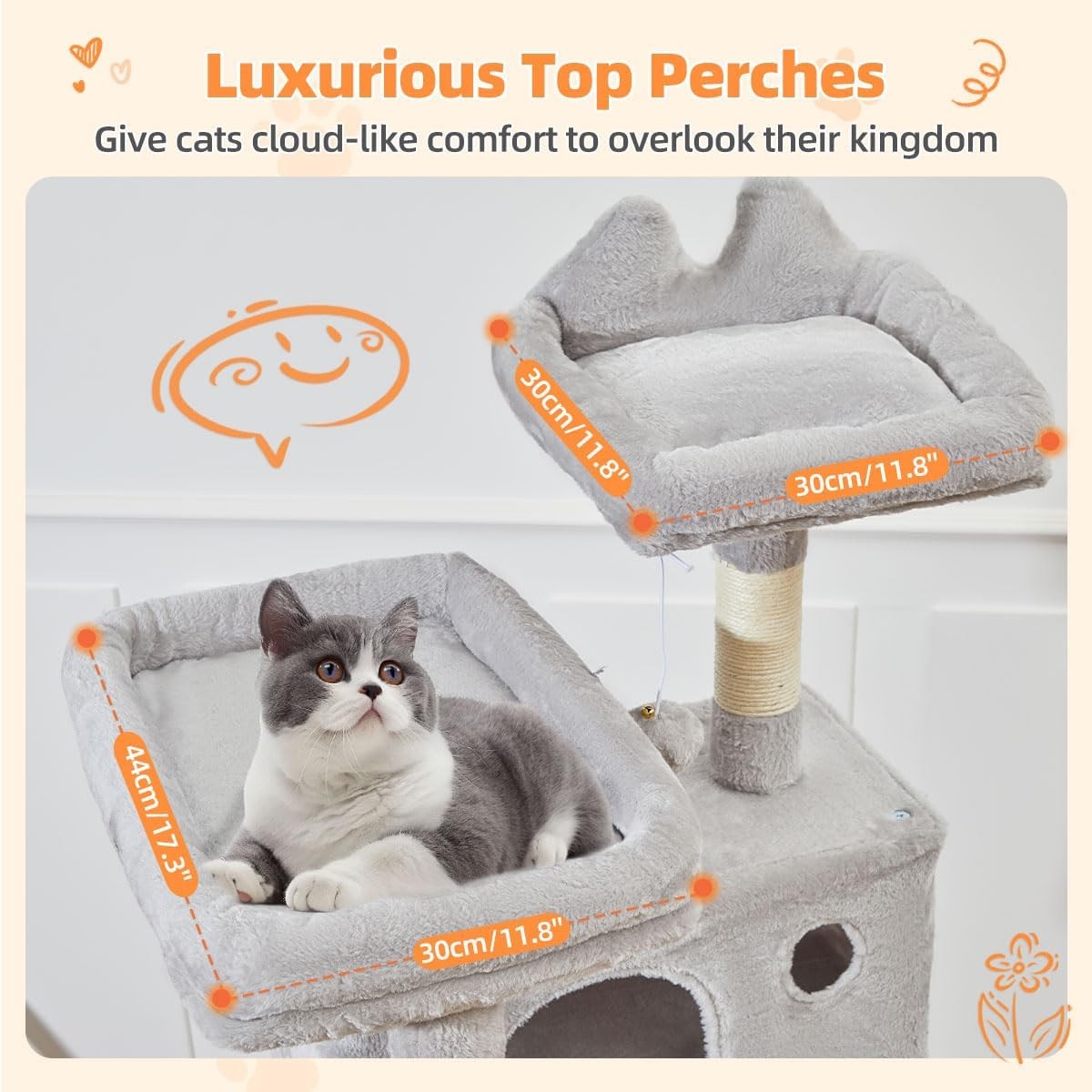 Extra Tall Cat Tree Tower 180cm Multi Level Scratching Posts Hammock Condo
