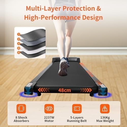 3-in-1 Walking Pad Treadmill 2.5HP Foldable Under Desk Quiet Shock-Absorb Pink