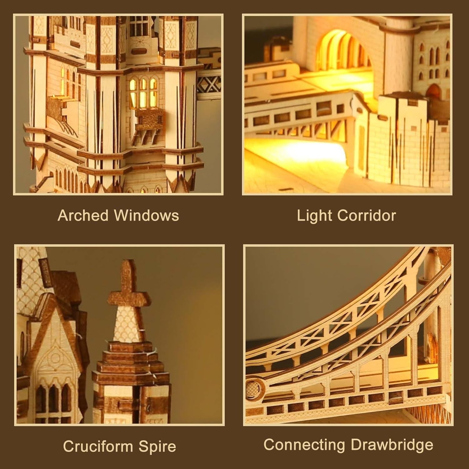 3D Wooden London Bridge Puzzle Kit – 450 PCS DIY Architecture Model