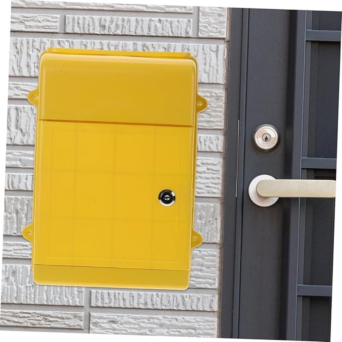 Wall Mounted Lockable Mailbox Yellow – Secure Weatherproof Post Box for Home