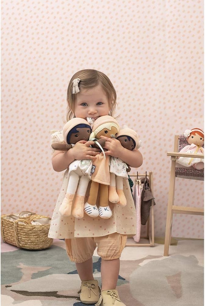 32cm Soft Fabric Baby Doll Pastel Star Dress Cuddly First Doll Gift Box