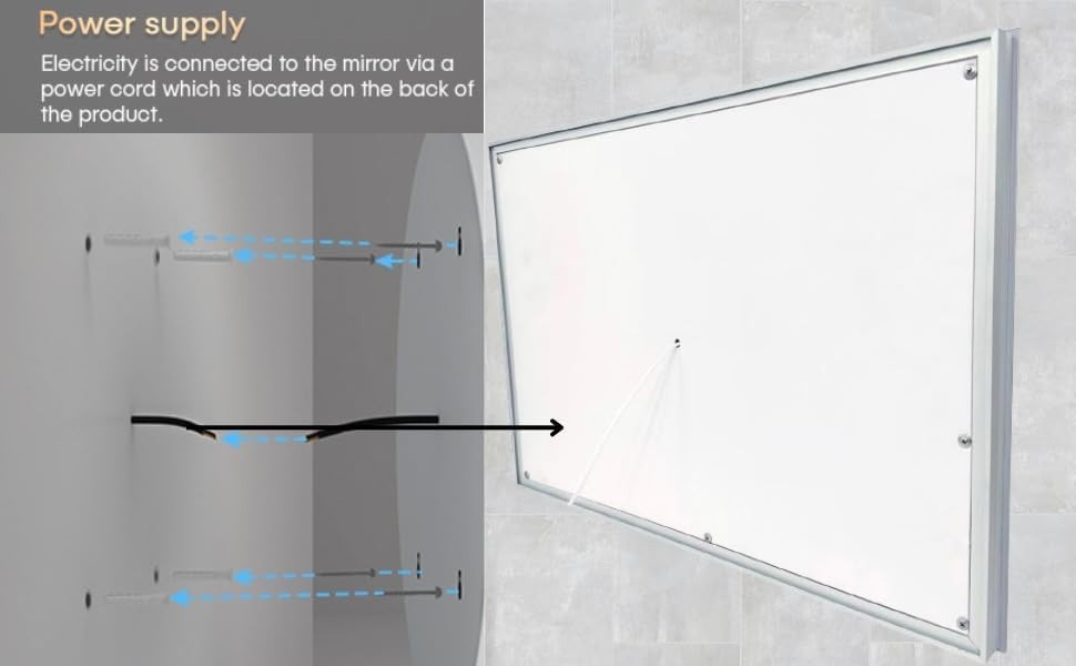 500x700mm LED Bathroom Mirror Anti-Fog Dimmable Wall Light Touch