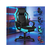 Ergonomic Gaming Chair Racing Swivel Desk Chair Mesh PU Cyan