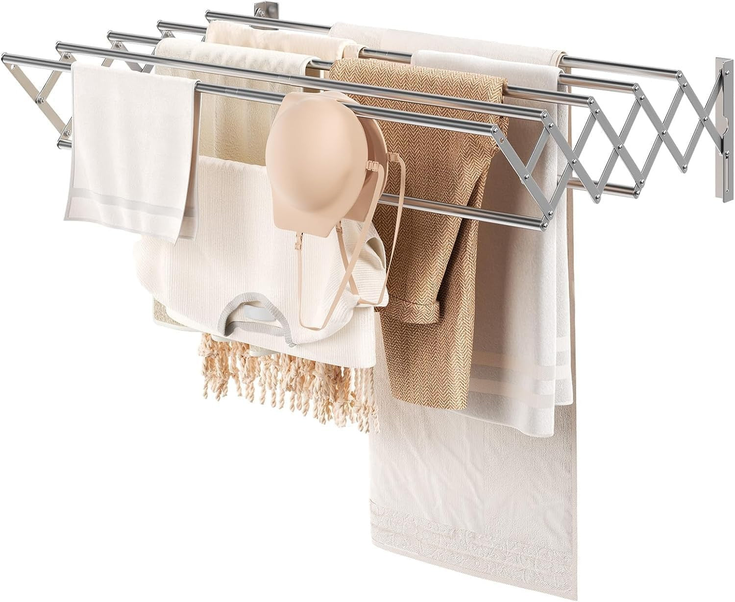 Wall Mounted Clothes Airer Retractable Drying Rack Foldable Space Saving