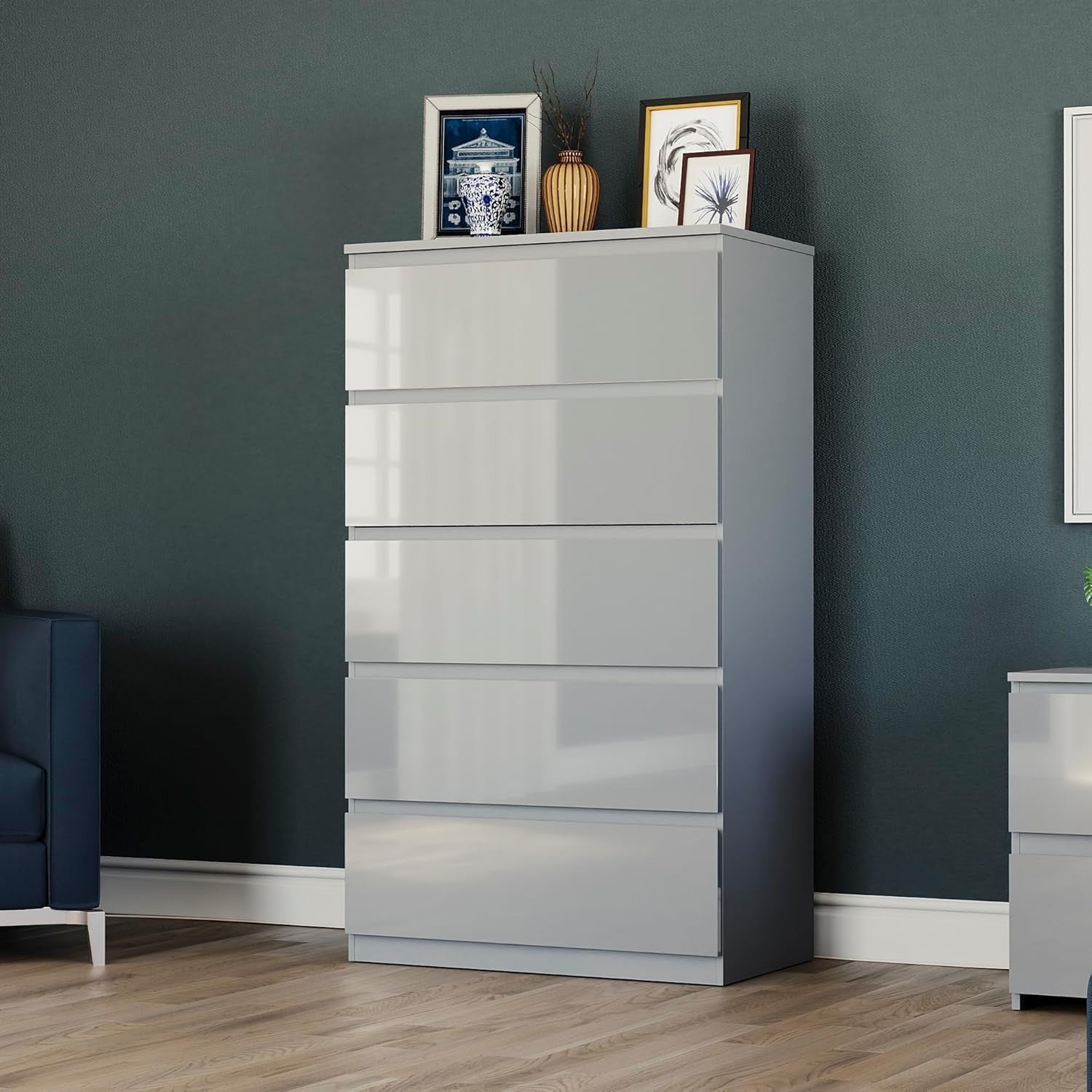 Modern 5-Drawer Chest Storage Cabinet for Bedroom, Hallway & Nursery