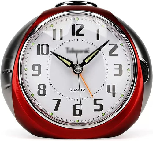 Silent Analog Alarm Clock 5 Inch Loud Backlight No Snooze Battery Bedside