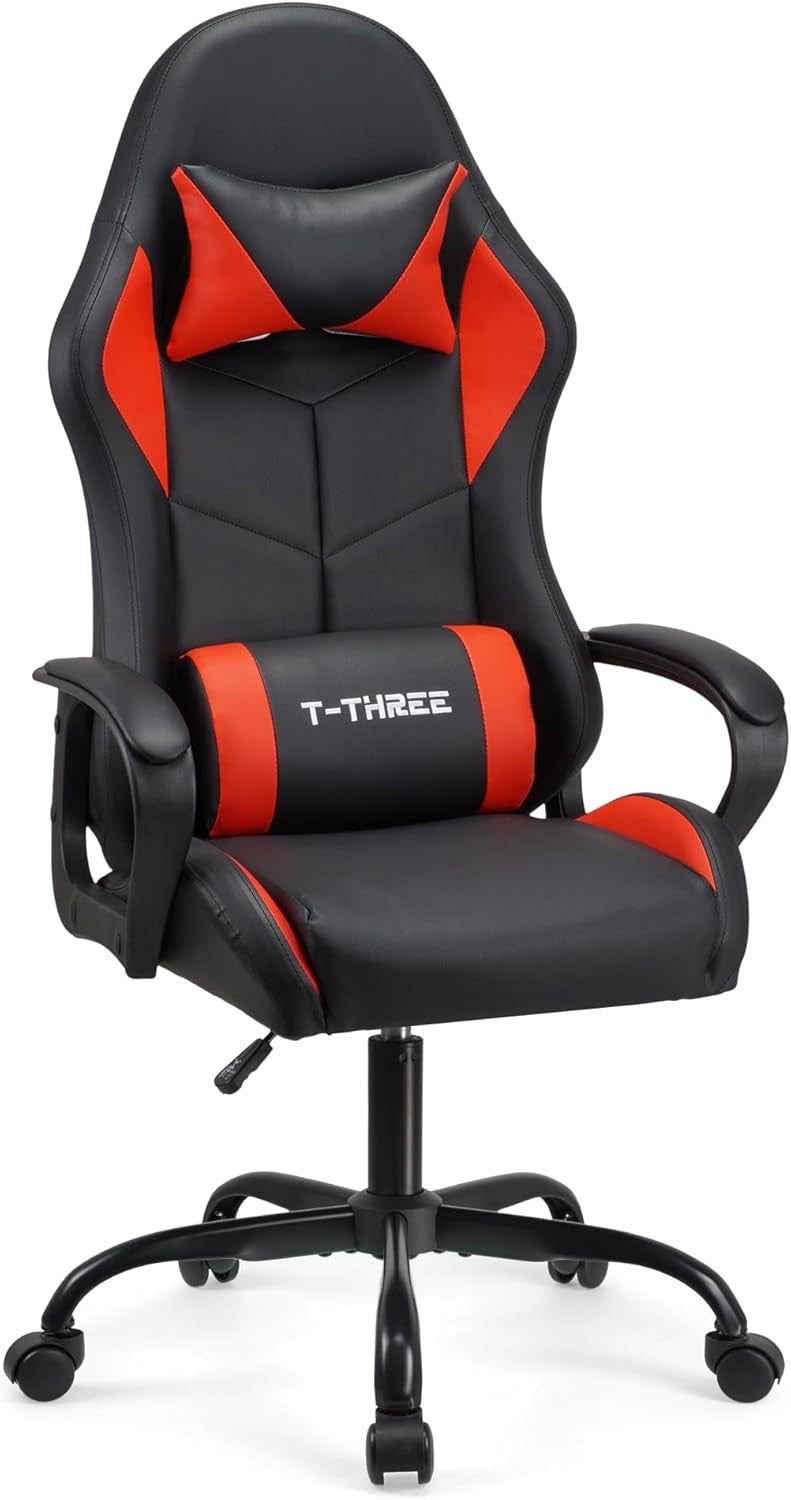 Ergonomic Gaming Chair High Back Swivel Office Desk Chair Red