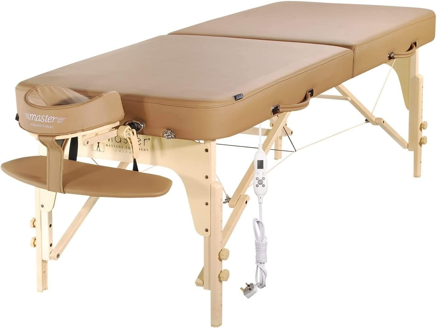 71cm Heated Massage Table Memory Foam Portable Spa Bed Folding Therapy Couch