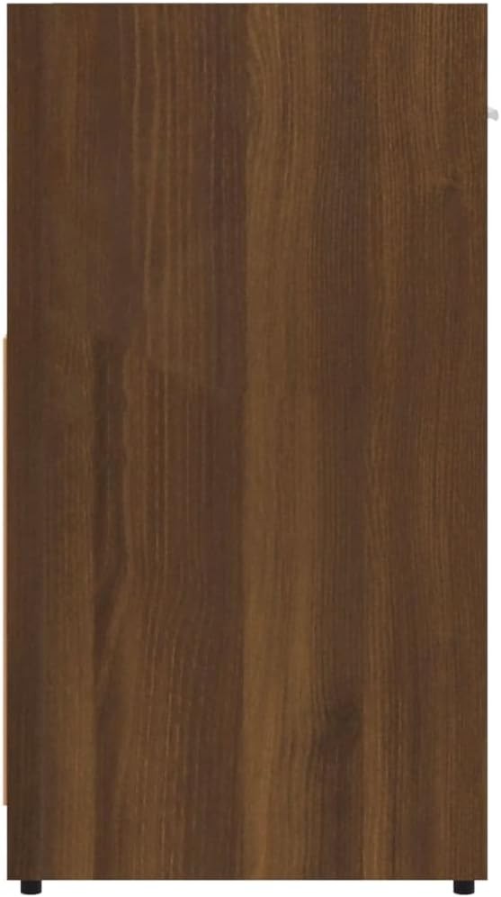 Rustic Brown Oak Under Sink Bathroom Cabinet – 2 Door Storage Cupboard 60cm Unit