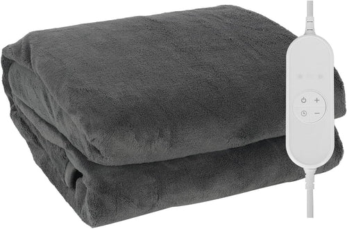 Electric Heated Throw Blanket 9 Heat Levels Timer Washable 160x130cm