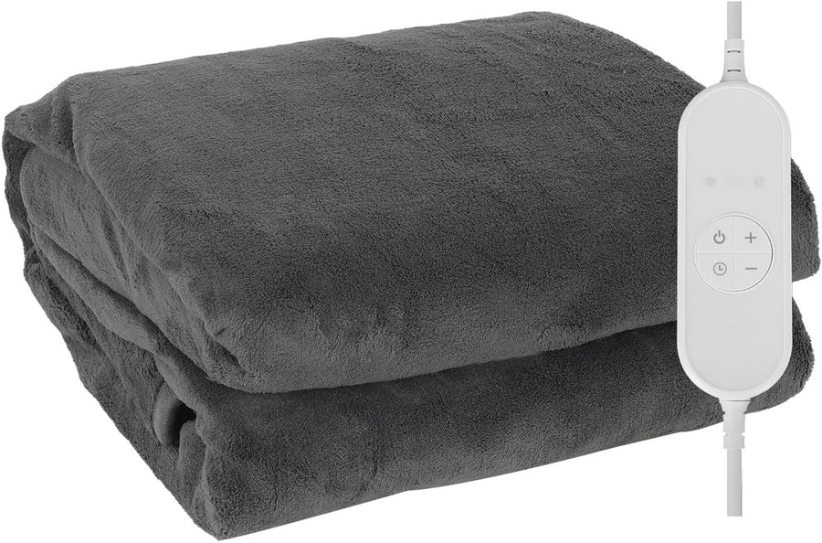 Electric Heated Throw Blanket 9 Heat Levels Timer Washable 160x130cm