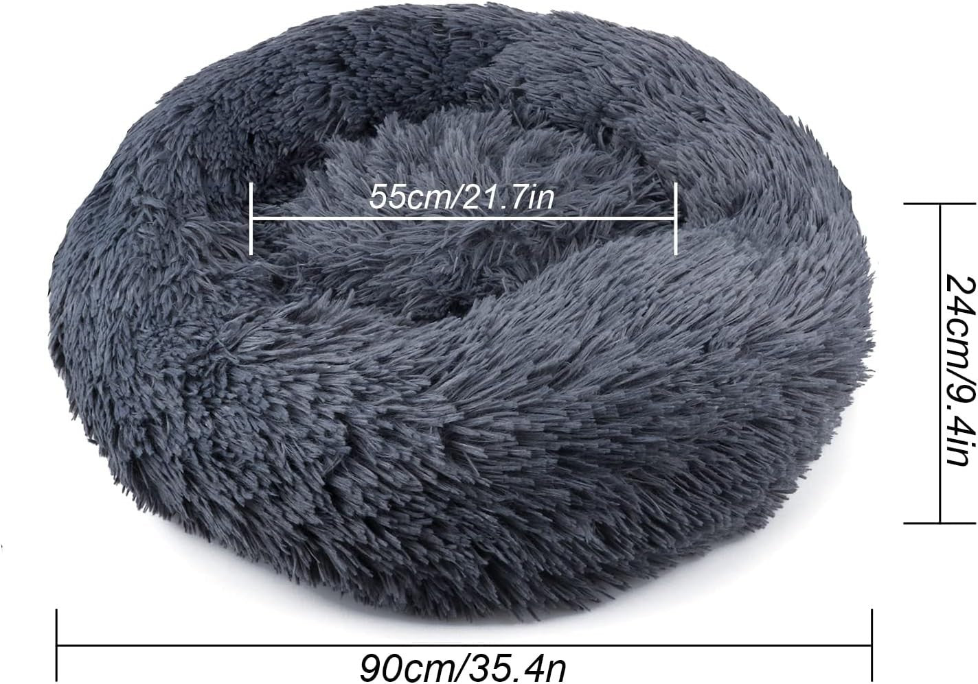 90cm XXL Calming Dog Cat Bed Plush Donut Washable