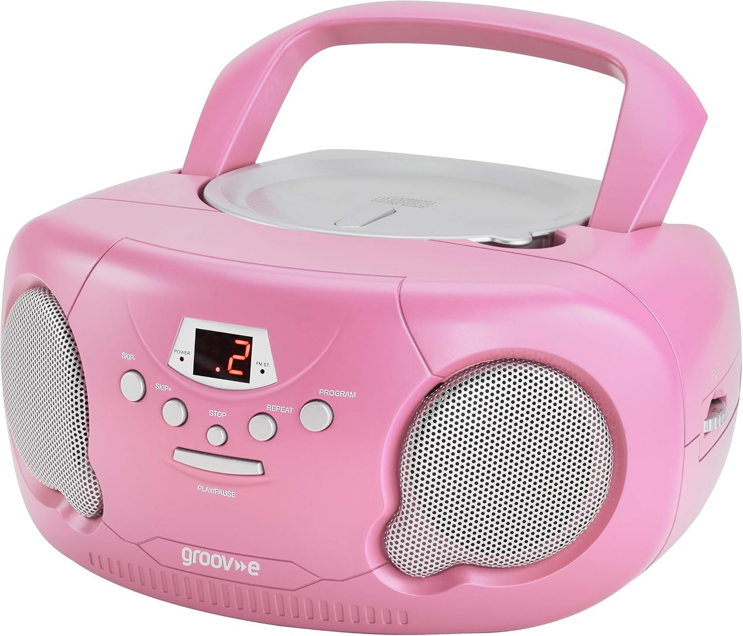 Portable Boombox CD Player with Bluetooth, Radio & Aux - Pink