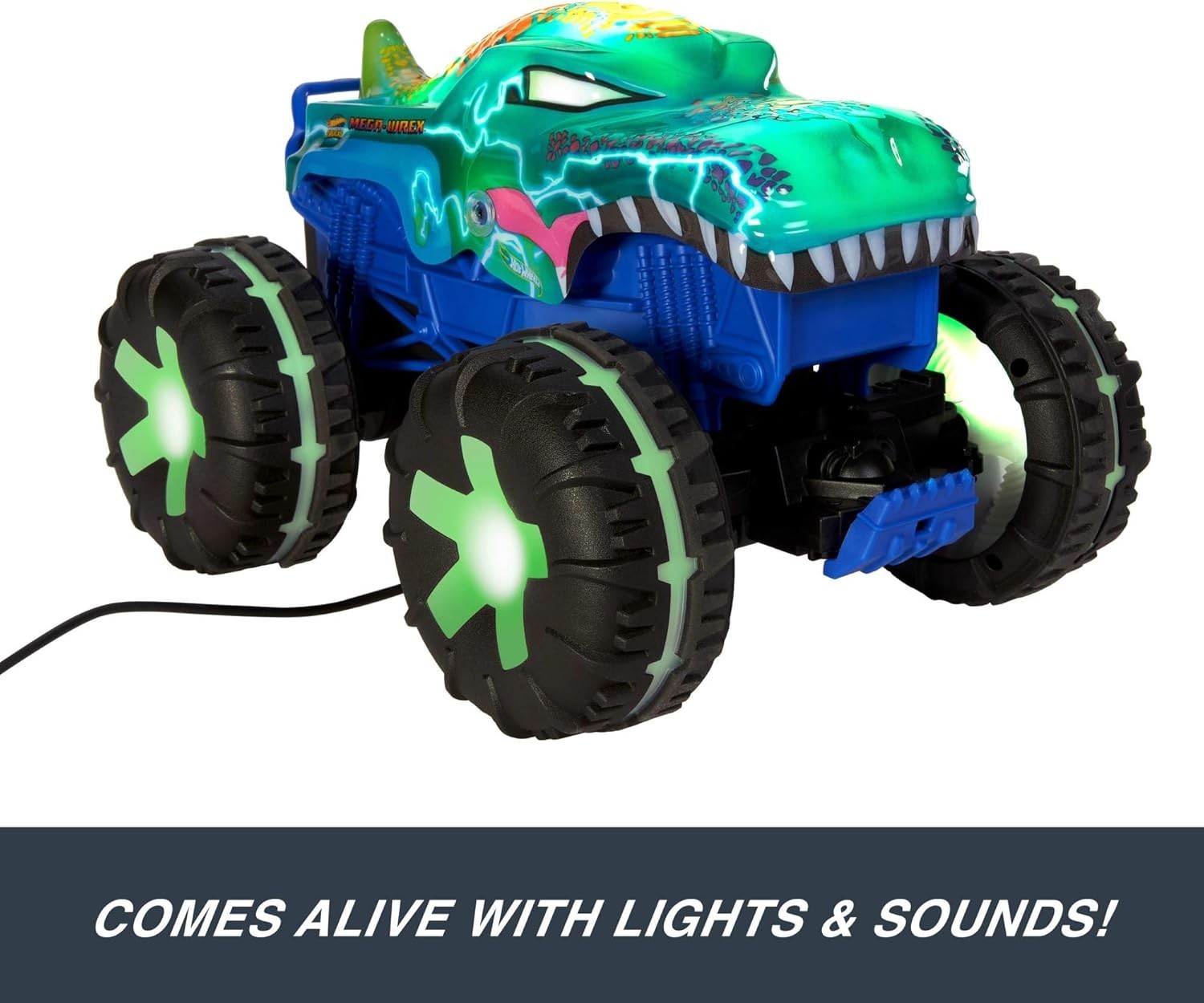 Mega-Wrex Monster RC Truck 1:15 Scale – Lights, Sounds & 3 Play Modes Battery