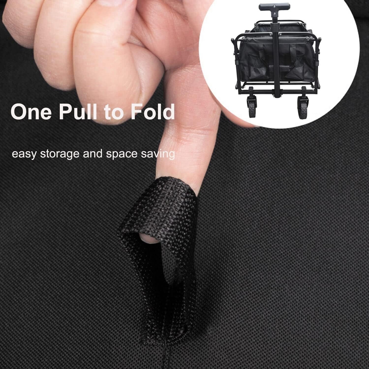 100kg Folding Garden Trolley Cart Collapsible Wagon w/ All-Terrain Wheels 100L