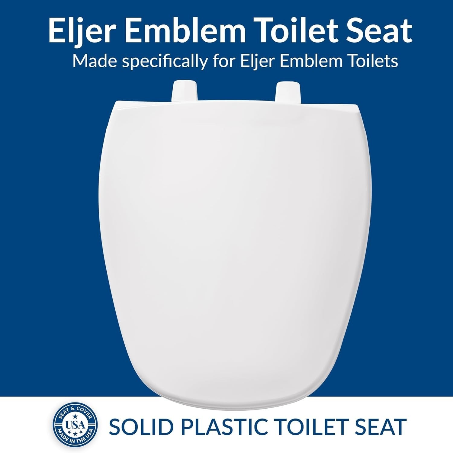 Round White Plastic Toilet Seat Closed Front Top-Tite Easy Install